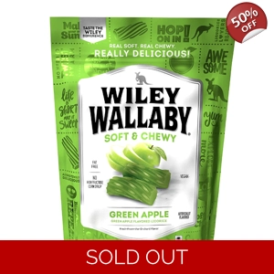 Kenny's Wiley Wallaby Gourmet Soft Green Apple Liquorice - 284g Bag